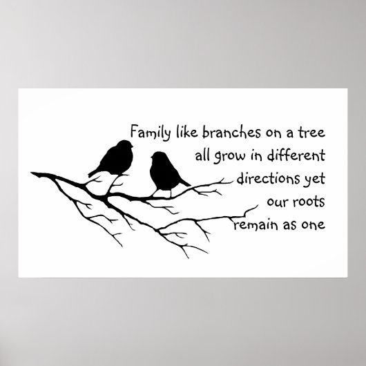 Family like branches on a tree Saying with Birds ポスター (正面)