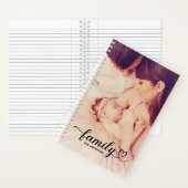 Family Love Black Script パーソナライズされた Photo ノートブック (内側)