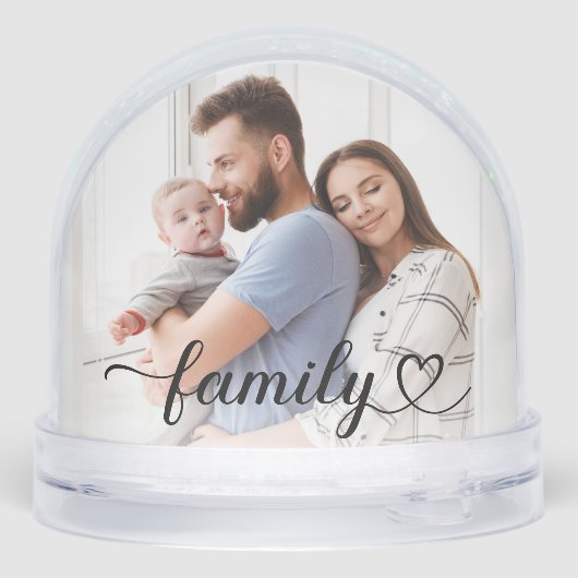 Family Love Black Script Heart Photo (裏面)