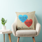 Family Love Journey Pillow – Personalized Map Hear クッション (椅子)