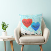 Family Love Journey Pillow – Personalized Map Hear クッション (椅子)