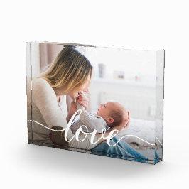 Family Love Script パーソナライズされた Photo for Mom フォトブロック