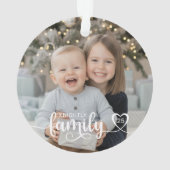 Family Love Script Photo Heart Name Custom Color オーナメント (裏面)