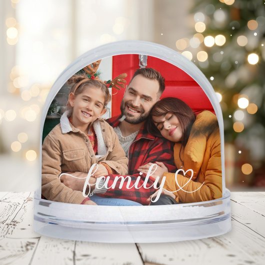 Family Love White Script Custom Photo
