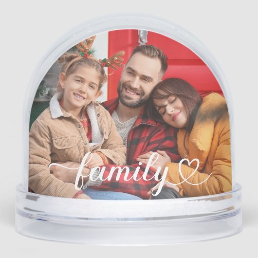 Family Love White Script Custom Photo (正面)
