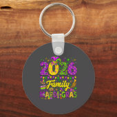 Family Mardi Gras 2026 Fat Tuesday Family Matching キーホルダー (正面)