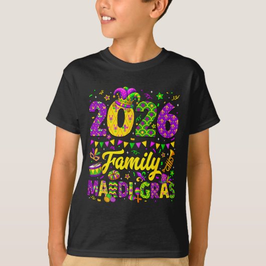 Family Mardi Gras 2026 Fat Tuesday Family Matching Tシャツ (正面)