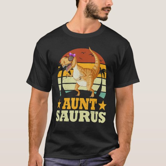 Family Matching  Auntsaurus Dinosaur Aunt Saurus Tシャツ (正面)