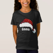 Family Matching Christmas Santa Hat Custom Name Tシャツ (正面)