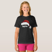 Family Matching Christmas Santa Hat Custom Name Tシャツ (正面フル)