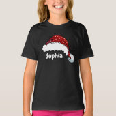 Family Matching Christmas Santa Hat Custom Name Tシャツ (正面)