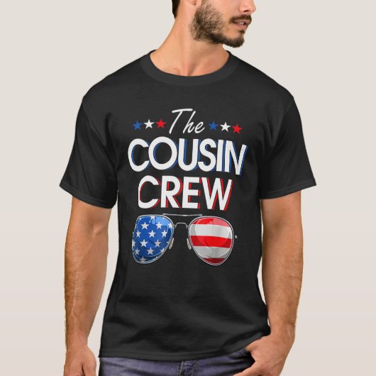 Family Matching Cousin Crew American Flag 4th Of J Tシャツ (正面)