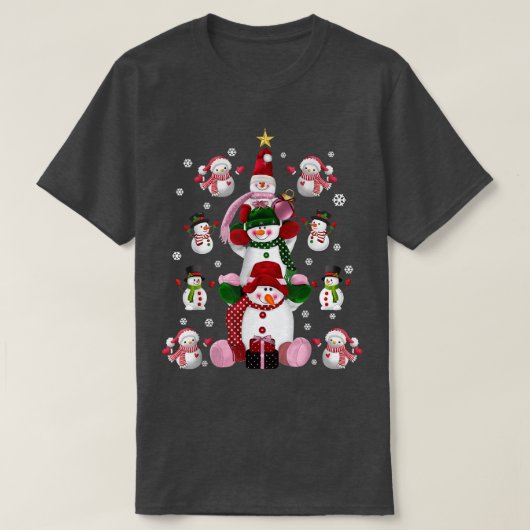 Family Matching Group Set Kids Cute Snowmen Christ Tシャツ (デザイン正面)