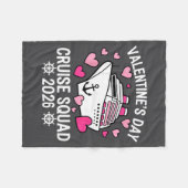 Family Matching Valentines Day Cruise 2026 Husband フリースブランケット (正面(横))