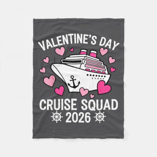 Family Matching Valentines Day Cruise 2026 Husband フリースブランケット (正面)
