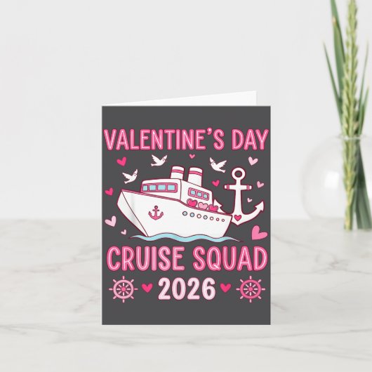 Family Matching Valentines Day Family Cruise Squad カード (正面)
