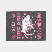 Family Matching Valentines Day Family Cruise Squad フリースブランケット (正面(横))