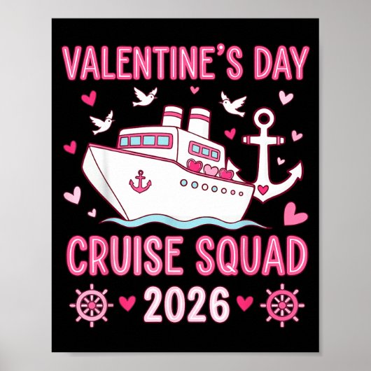 Family Matching Valentines Day Family Cruise Squad ポスター (正面)