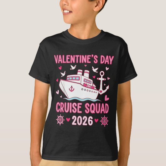 Family Matching Valentines Day Family Cruise Squad Tシャツ (正面)