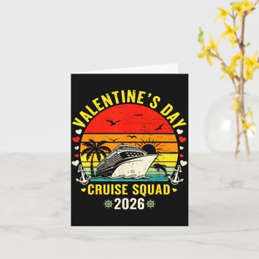 Family Matching Valentines Day For Couples Cruise  カード (黄色い花)