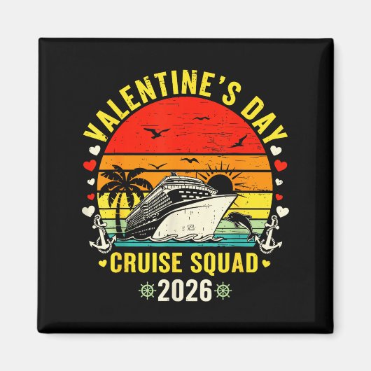Family Matching Valentines Day For Couples Cruise  マグネット (正面)
