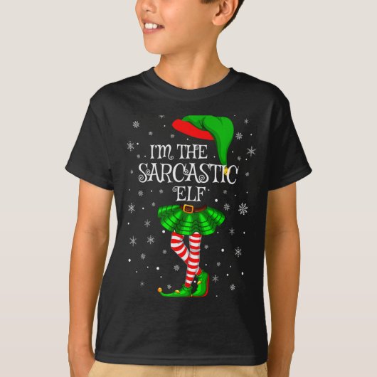 Family Matching Women Girls I'm The Sarcastic Elf  Tシャツ (正面)