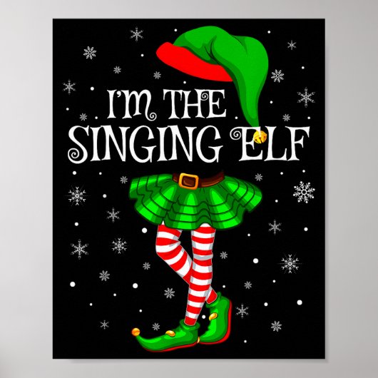 Family Matching Women Girls I'm The Singing Elf Ch ポスター (正面)