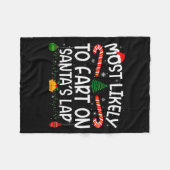 Family Matching Xmas Most Likely To Fart On Santa' フリースブランケット (正面(横))