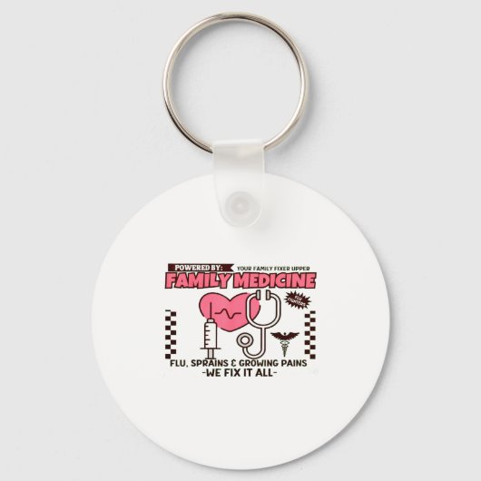 Family Medicine Retro Family Physician Doctor Gift キーホルダー (正面)