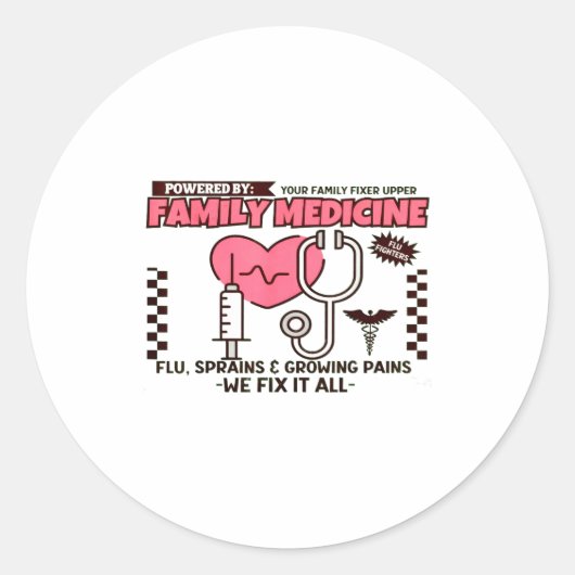 Family Medicine Retro Family Physician Doctor Gift ラウンドシール (正面)