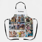 Family Memories 9 Photo Grid Personalized Collage エプロン (正面)