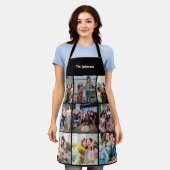 Family Memories 9 Photo Grid Personalized Collage エプロン (着用した状態)