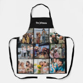Family Memories 9 Photo Grid Personalized Collage エプロン (正面)