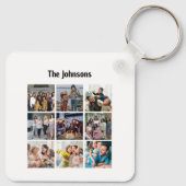 Family Memories 9 Photo Grid Personalized Collage キーホルダー (裏面)