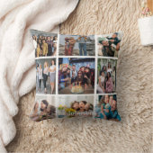 Family Memories 9 Photo Grid Personalized Collage クッション (ブランケット)