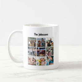 Family Memories 9 Photo Grid Personalized Collage コーヒーマグカップ