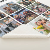 Family Memories 9 Photo Grid Personalized Collage シェルパブランケット (3/4)