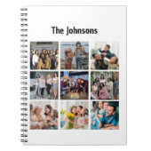 Family Memories 9 Photo Grid Personalized Collage ノートブック (正面)