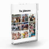 Family Memories 9 Photo Grid Personalized Collage フォトブロック (左)