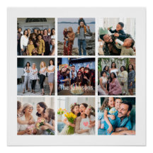 Family Memories 9 Photo Grid Personalized Collage