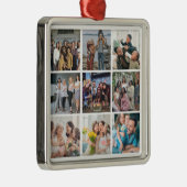 Family Memories 9 Photo Grid Personalized Collage メタルオーナメント (右)
