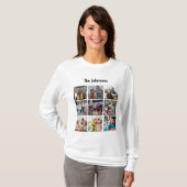 Family Memories 9 Photo Grid Personalized Collage Tシャツ (正面フル)