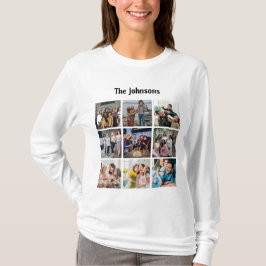 Family Memories 9 Photo Grid Personalized Collage Tシャツ