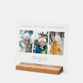 Family Minimalist 3 Photos Collage Keepsake アクリルサイン (傾斜)