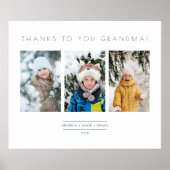 Family Minimalist 3 Photos Collage Keepsake ポスター (正面)