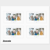 Family Minimalist 3 Photos Collage Keepsake 長方形シール (シート)