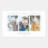 Family Minimalist 3 Photos Collage Keepsake 長方形シール (正面)