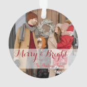 Family Minimalist Christmas Photo オーナメント (裏面)