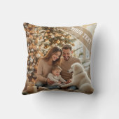 Family modern script Text Overlay with Two Photos クッション (裏面)