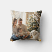 Family modern script Text Overlay with Two Photos クッション (正面)